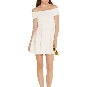 Alice Olivia Carisi Off Shoulder Jersey Mini Dress Bridal size 6